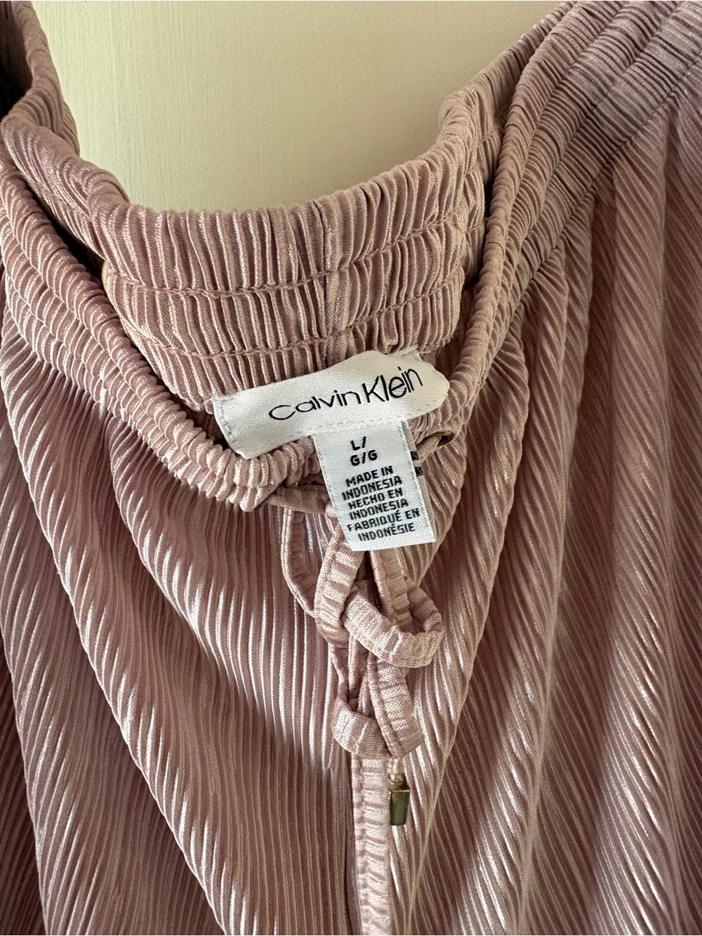 Calvin Klein Blush Pleated Drawstring pants